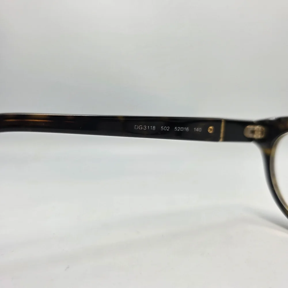 Dolce & Gabbana DG3118 Cat Eye Tortoiseshell Eyeglass Frames - Havana 52mm Auth - Picture 7 of 9